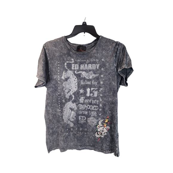 Ed Hardy Acid Wash short sleeve T men's XL - Picture 1 of 3